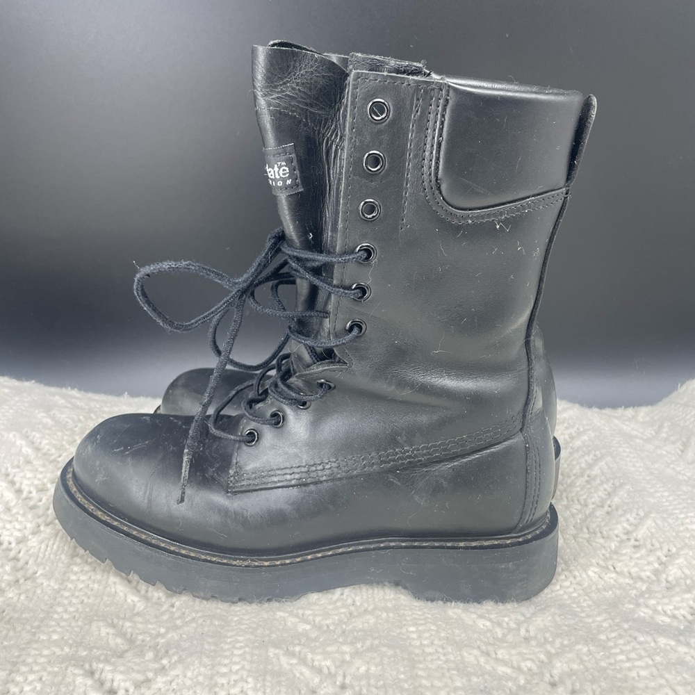 3M Thinsulate Black Leather Lace-Up Combat Boots